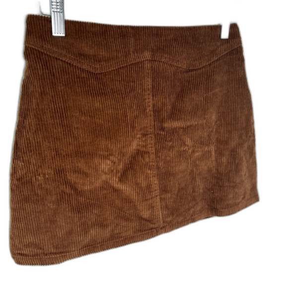 She + Sky Brown Corduroy Mini Skirt | Button Front Pocket Style | Size Small - Picture 3 of 7